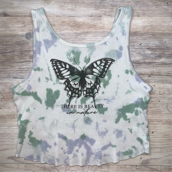 Urban Nation Tops - Urban Nation Butterfly Crop Top